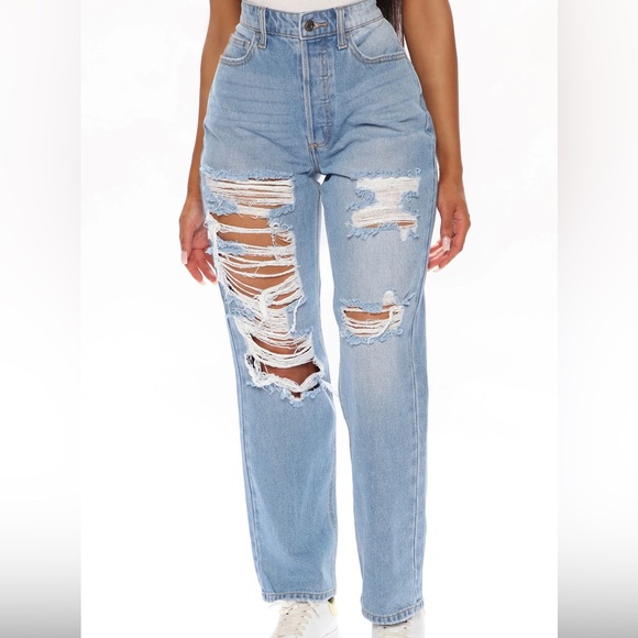 Straight leg 90s jeans - Light wash - Picture 3 of 3